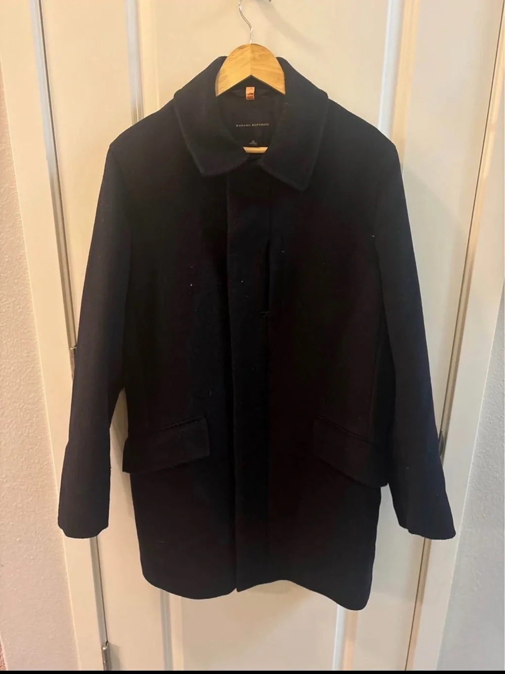 Banana Republic Men's Navy Wool Pea Coat